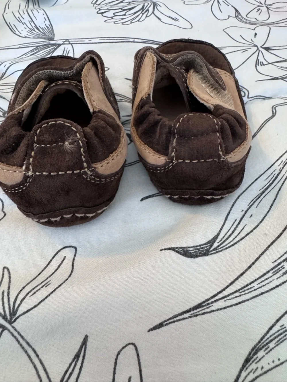 Stride Rite Tan and Brown Leather Moccasin Baby Shoes
